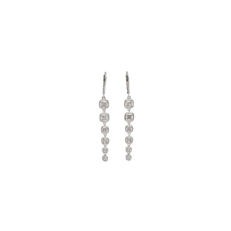 Zirconia  Dangling Earrings (Silver)