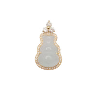 Diamond Bail Jade Gourd Pendant (14K)