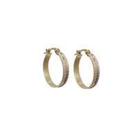 Greek Design Diamond-Cut Hoop Earrings (14K)