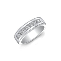 Princess-Cut Diamond Channel Setting Wedding Band Ring (14K)