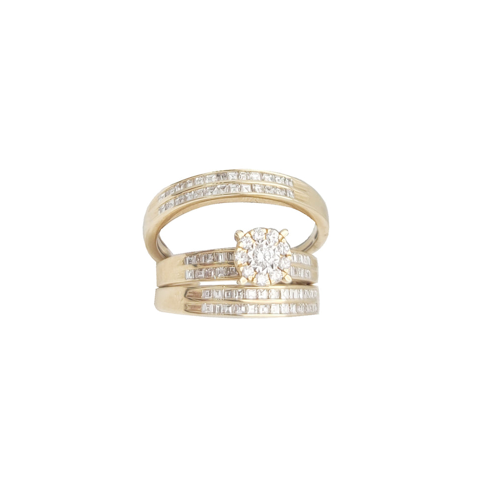 Triple Princess Diamond Engagement Ring (14K)