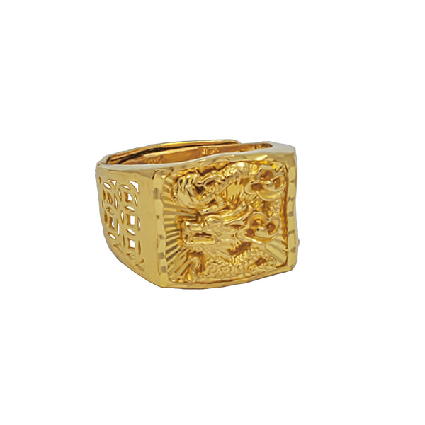 Chinese Dragon Signet Ring (24K)