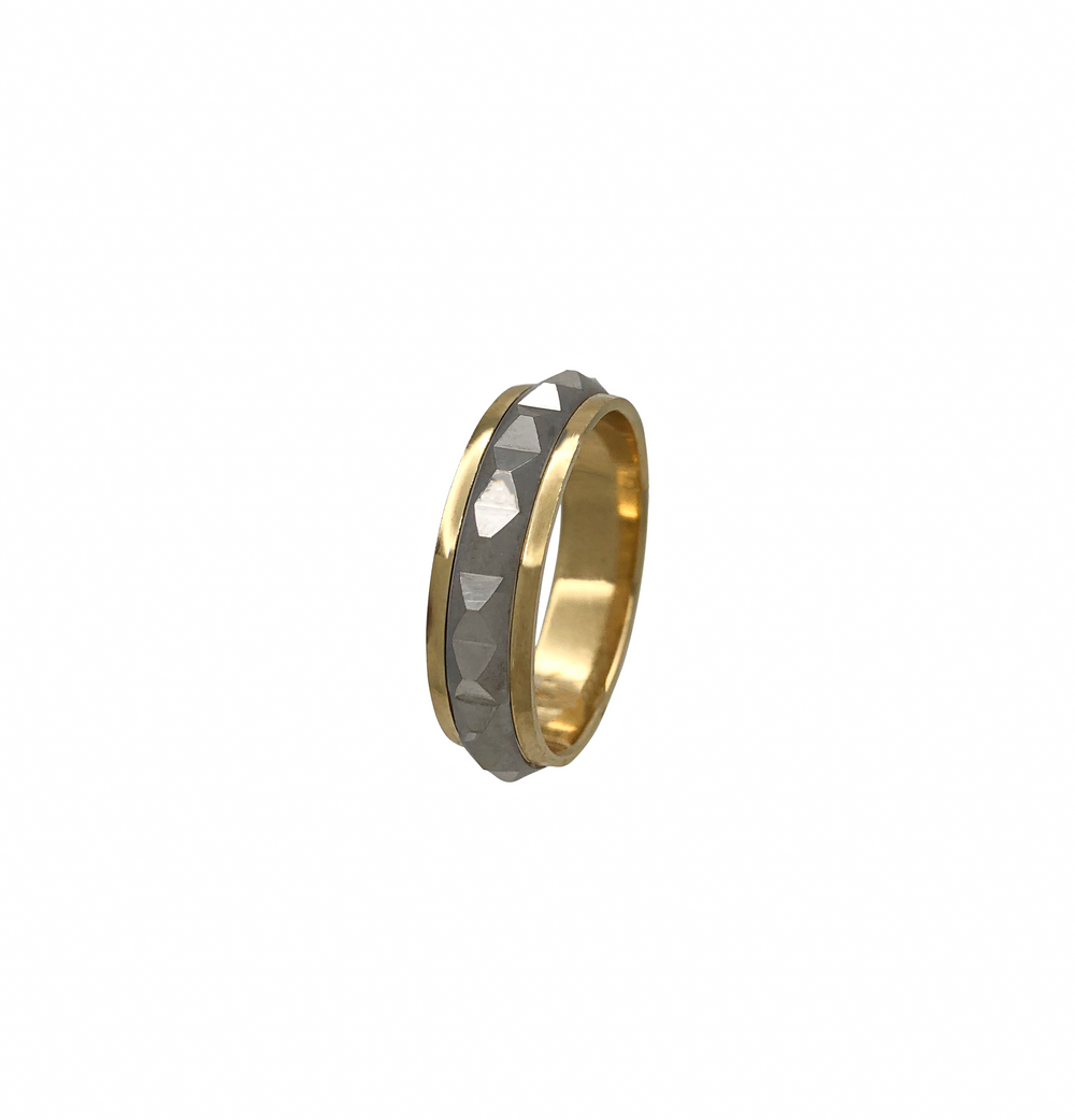 Diamond Cut Two-Tone Motion Ring (14k)
