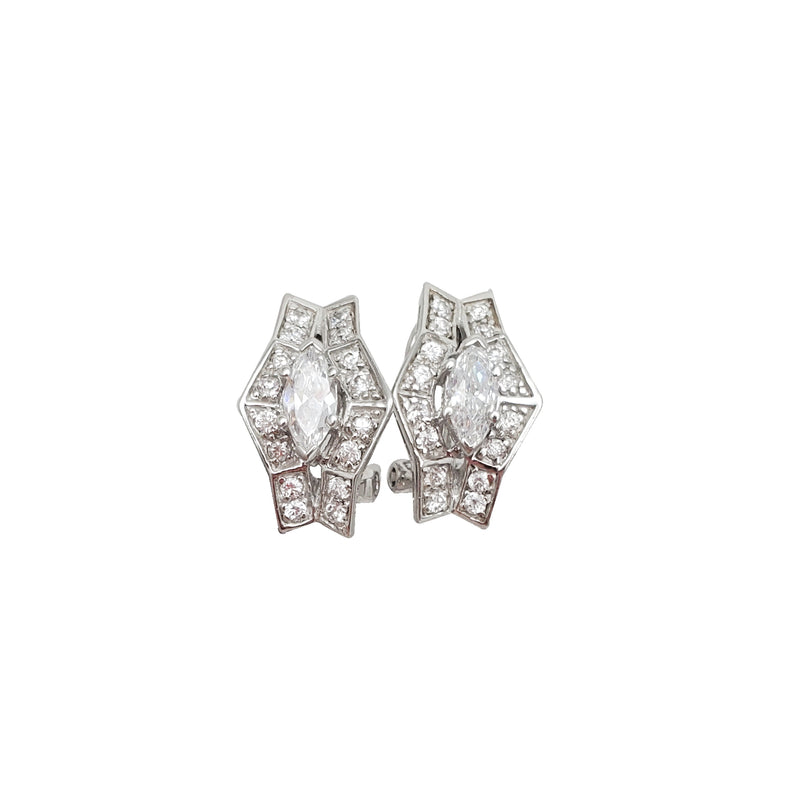 Zirconia  Stud Earrings (Silver)