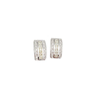 Micropave Square CZ Stud Earrings (Silver)