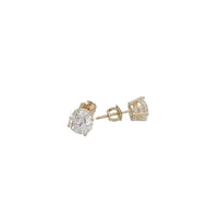 [Yellow Gold] Lab Grown Solitaire Diamond Stud Earring (14K)