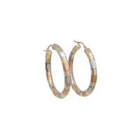 Tricolor  Hoop Earrings (14K)