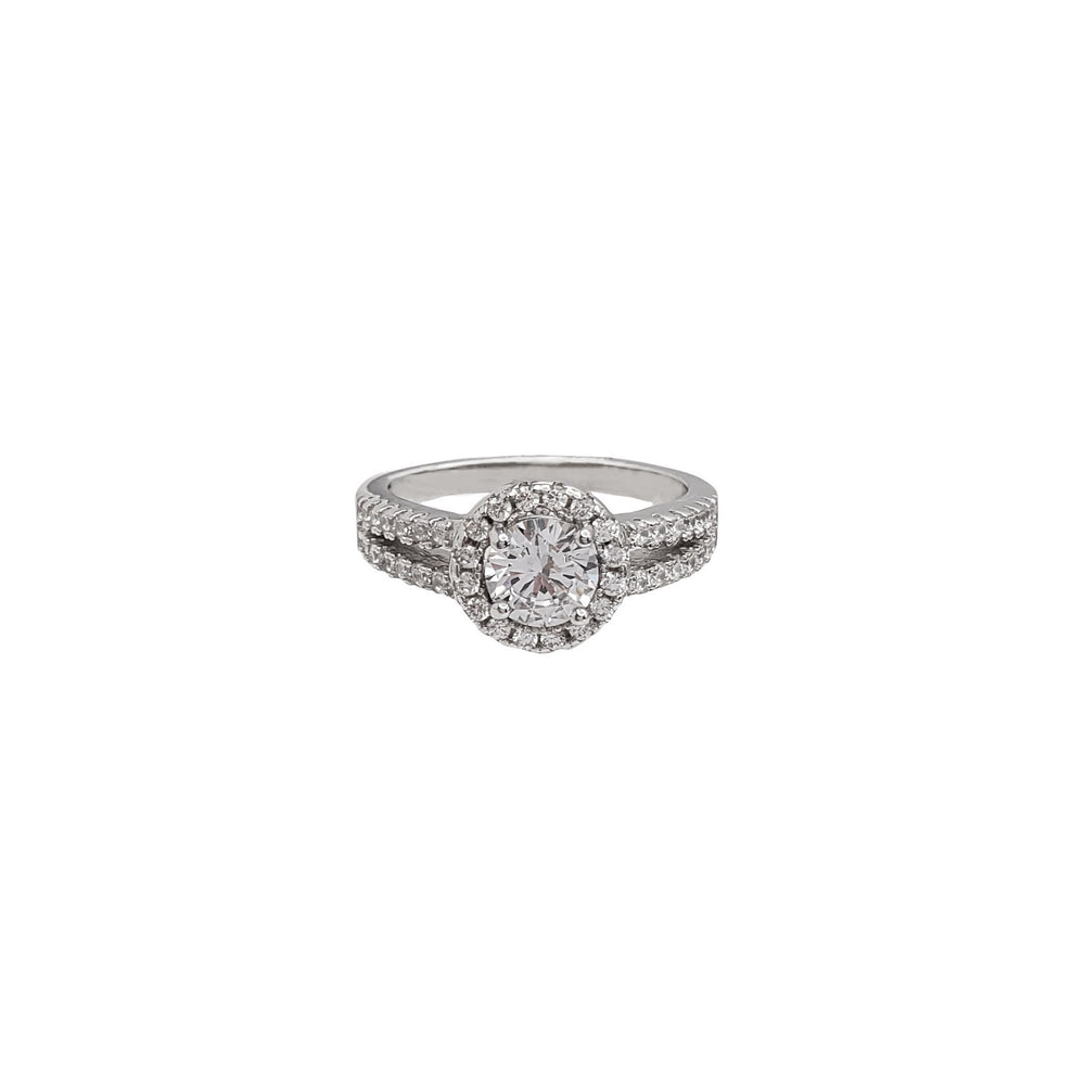 Round Setting Engagement Ring (Silver)