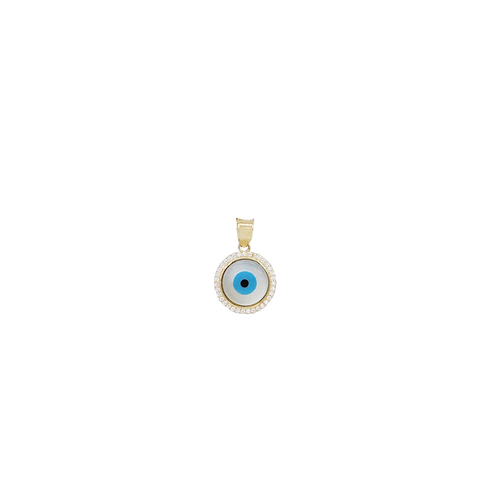 Evil Eye Round Pendant (14K)