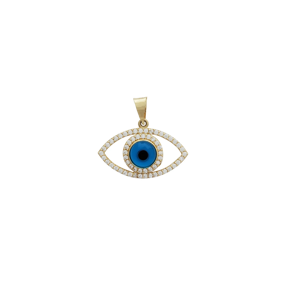 Blue Evil Eye Pendant (14K)