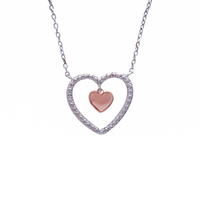 Two Hearts Necklace (Silver)