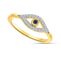 Diamond and Sapphire Evil Eye Ring (14K)
