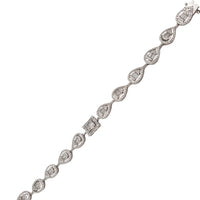 Zirconia Halo Teardrop Bracelet (Silver)