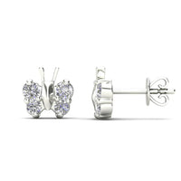 Diamond White Gold Butterfly Earring (14K)