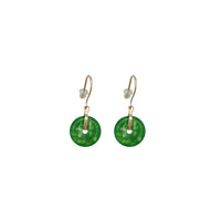 Earrings Circle Jade (14K)