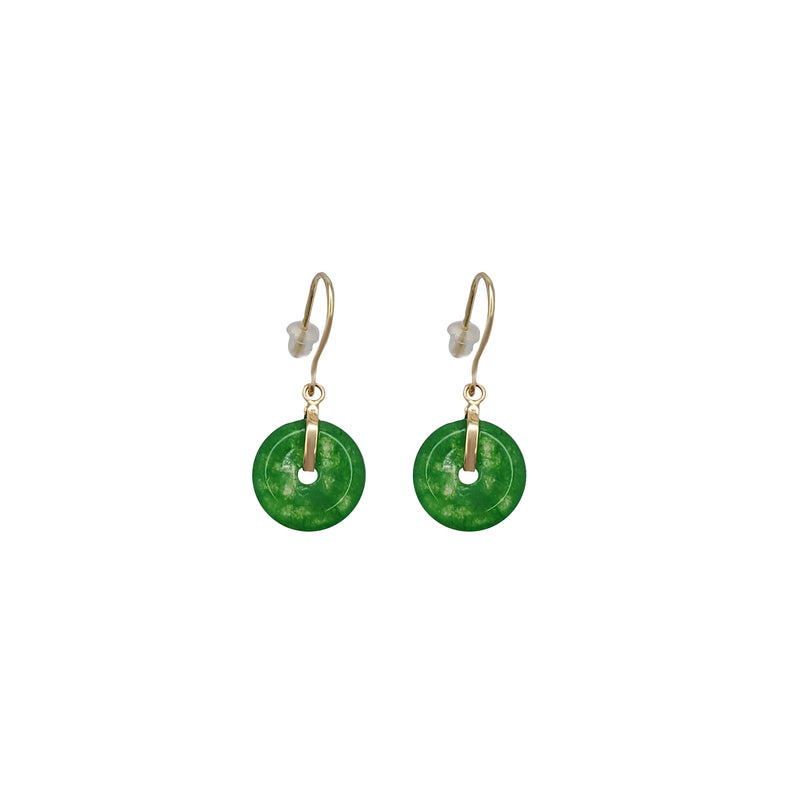 Circle Jade Earrings (14K)