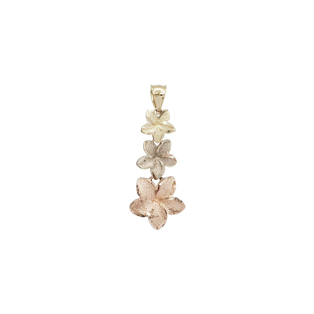 Tricolor Flower Pendant (14K)