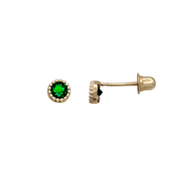Round CZ Stud Earring (14K)