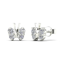 Diamond White Gold Butterfly Earring (14K)