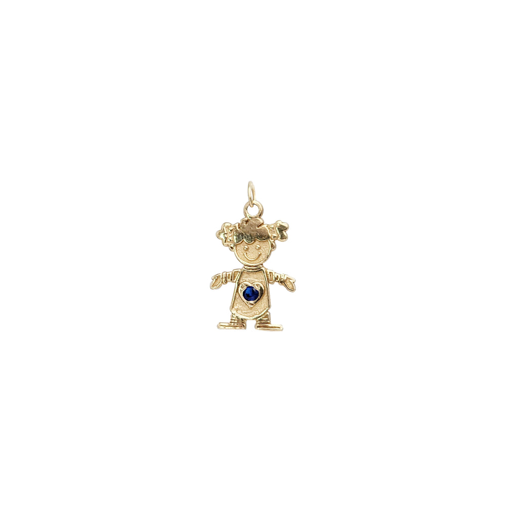 Girl Heart Birthstone Pendant（14K ）