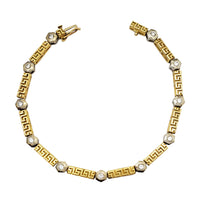 Diamond Greek Key Design Bracelet (14K).