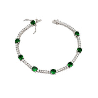 Zirconia Green Tennis Bracelet (Silver)