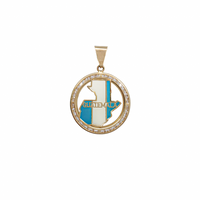 Cubic Zirconia Round Guatemala Pendant (14K)