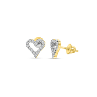 Diamond Heart Stud Earrings (14K)