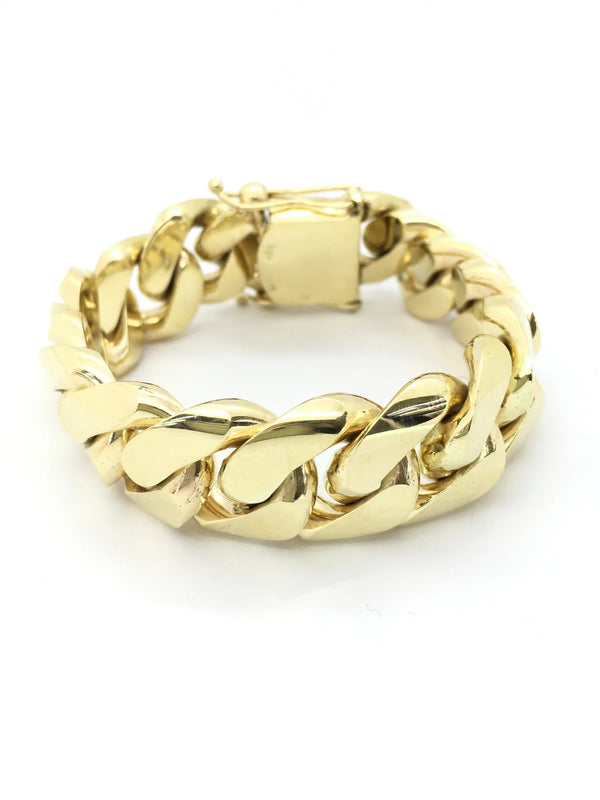 [Box Lock] Hollow  Miami Cuban Bracelet (14K).