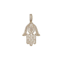 Zirconia Hamsa Hand Pendant (14K)