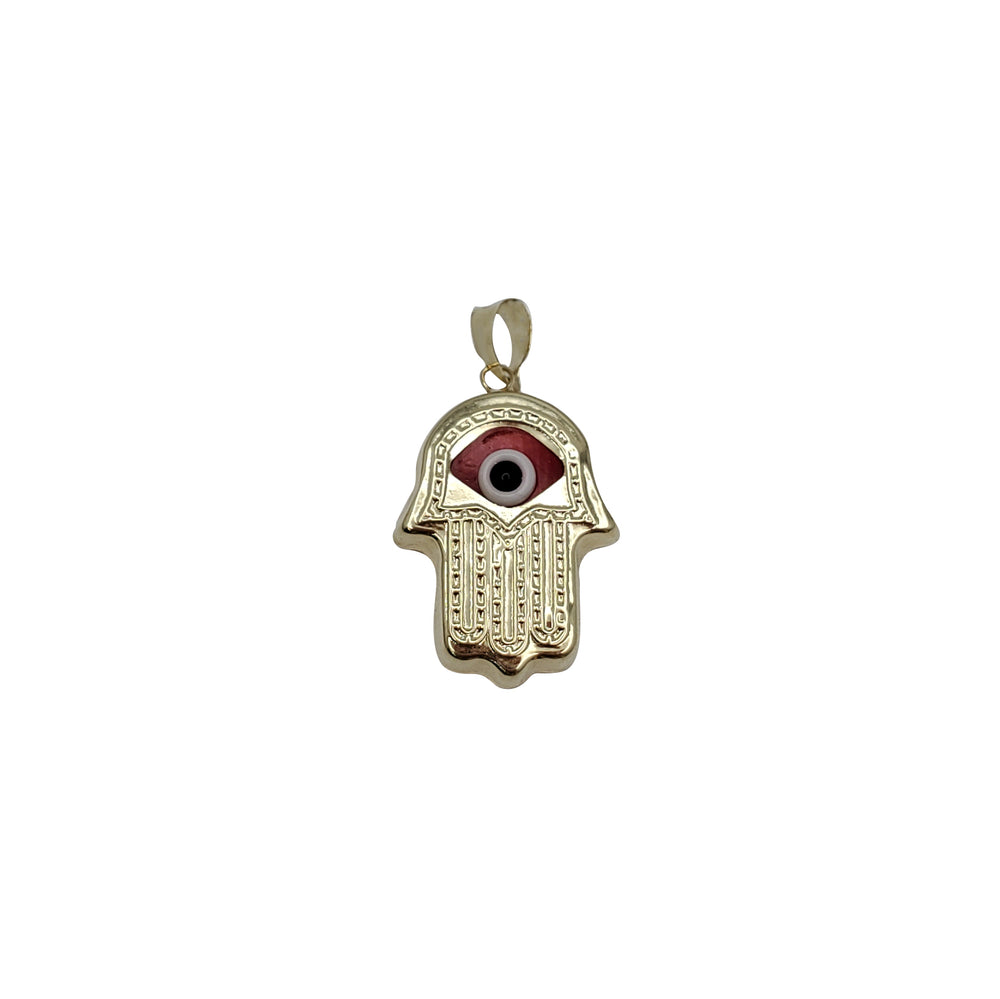 Hamsa with Evil Eye Pendant (14K)