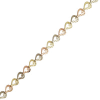 Tricolor Diamond-cut Heart Fancy Lady Bracelet (14K)
