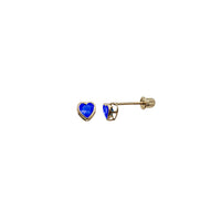 Mini Cubic Zirconia Heart Stud Earrings (14K)