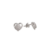 Heart CZ Stud Earring (Silver)