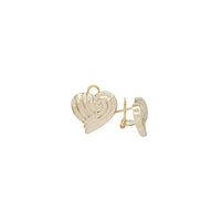 Textured Heart Stud Earrings (14K)