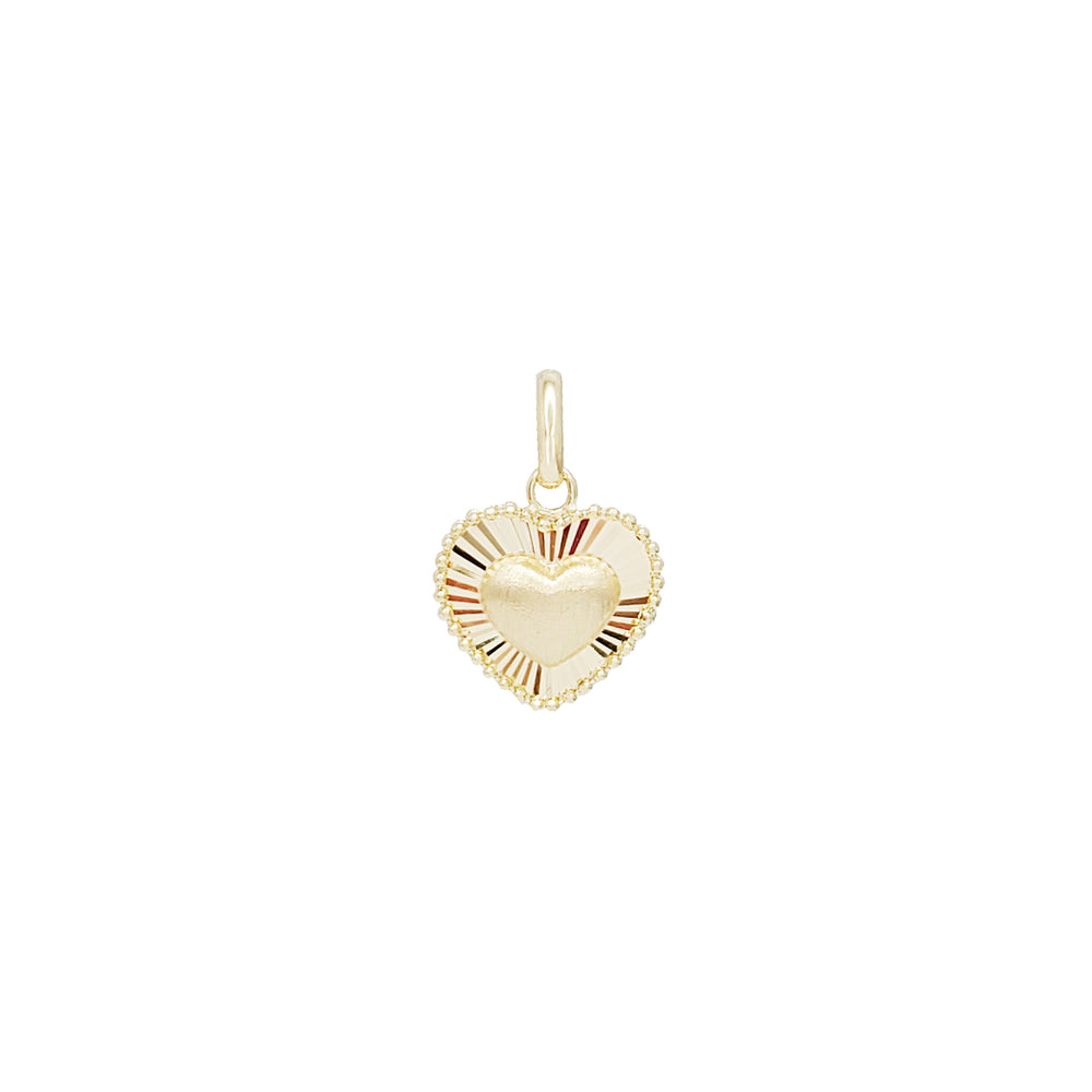 Heart Diamond Cut Pendant (14K)