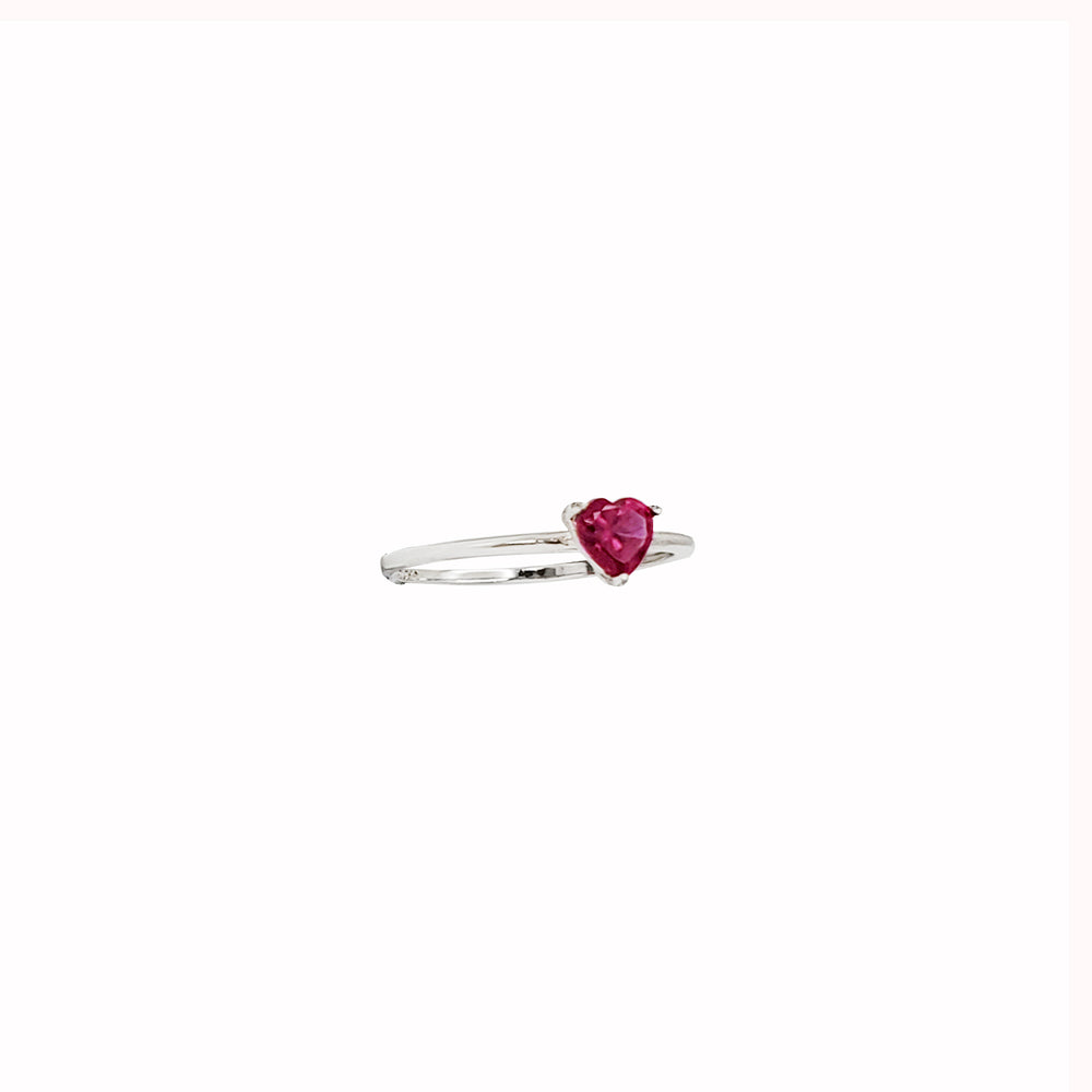 Red Heart Lady Ring (Silver)