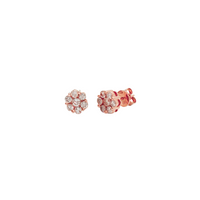 Honeycomb Diamond Stud Earrings (14K)