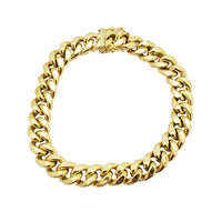 Lightweight/Hollow Box Lock Miami-Cuban Link Bracelet (10K).