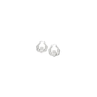 Heart Shaped Hoop Earrings (Silver)