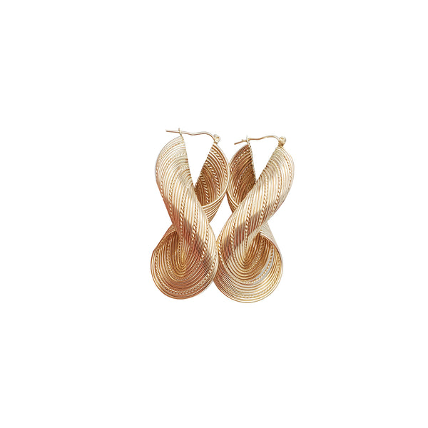 Twisted Multi Hoop Earrings （10K)