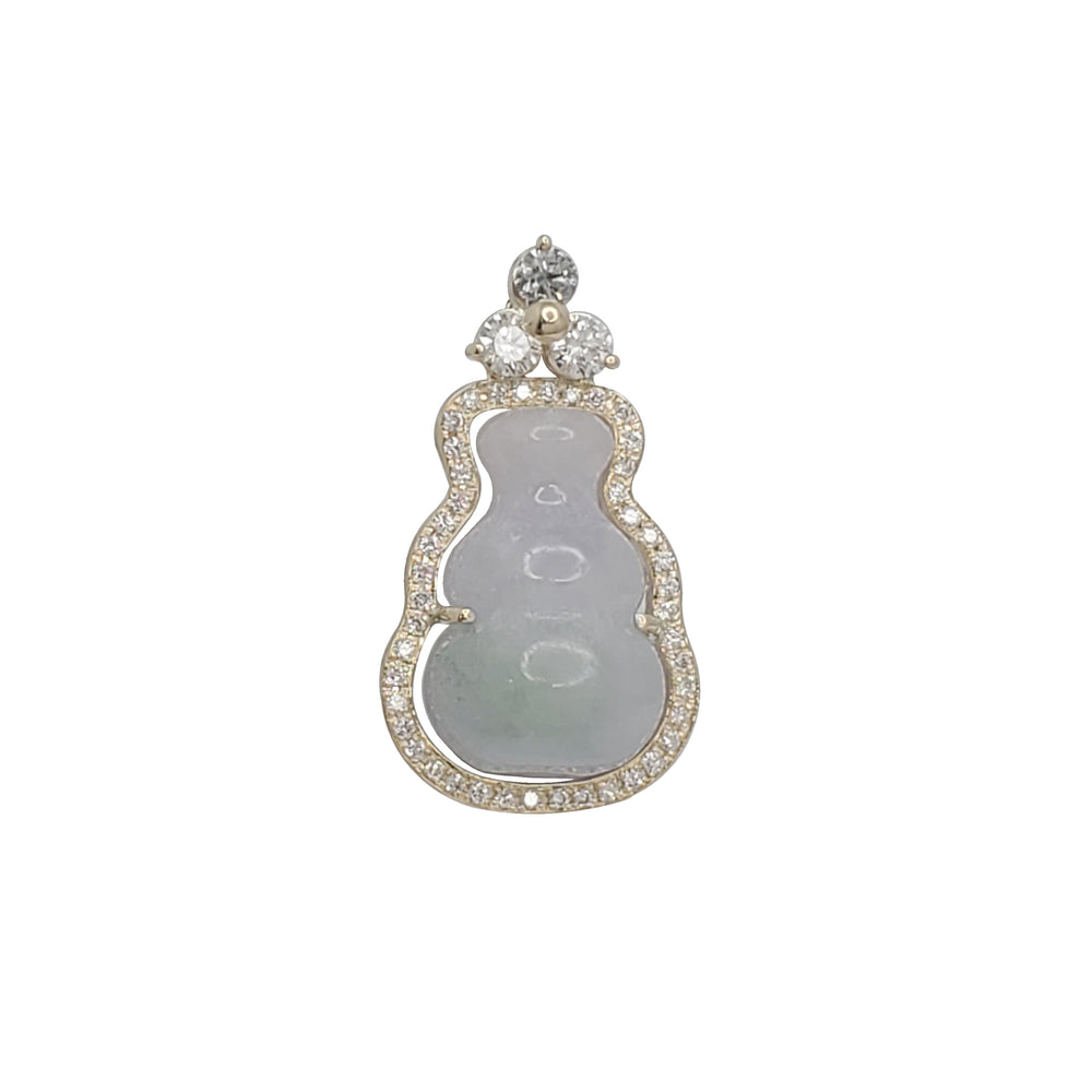 Diamond  Jade Gourd Pendant (14K)