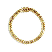 [Box Lock] Solid Miami Cuban Bracelet (18K).