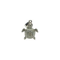 Iced-Out Miniature Turtle Pendant (Silver)