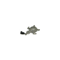 Iced-Out Miniature Turtle Pendant (Silver)
