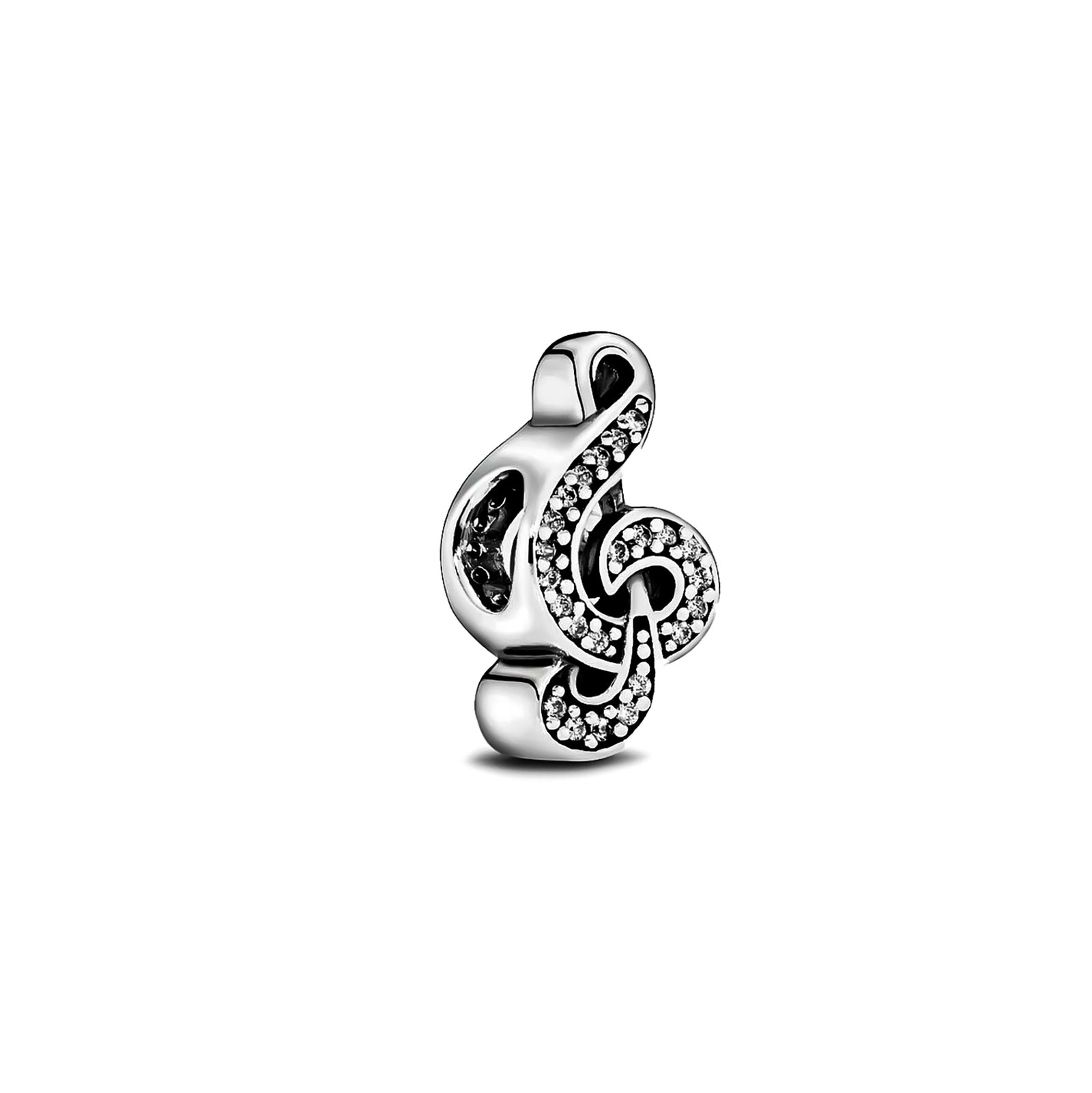 Charm Sleamhnán Bracelet Clef Zirconia Treble (Airgead) - Coitianta J, image size:1600x1601