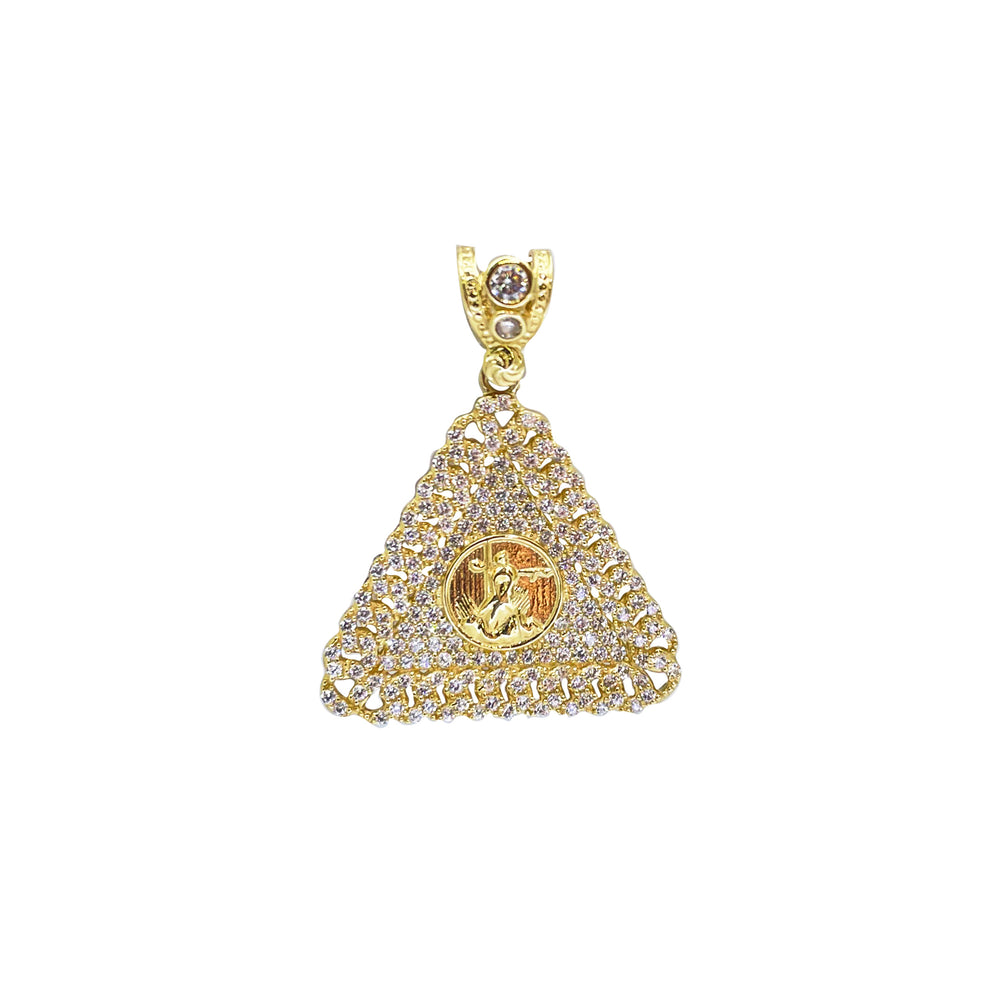 Triangle Zirconia Pendant (14K)
