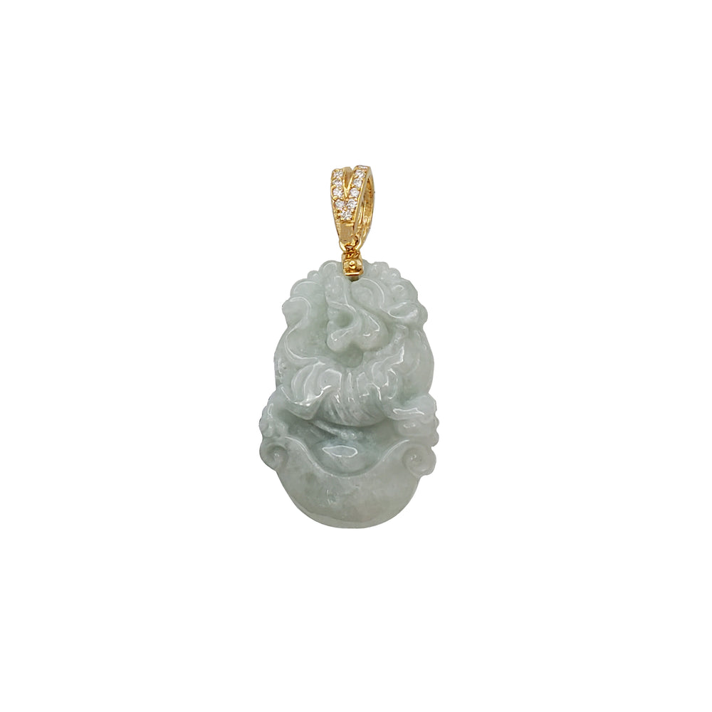 Jade Chinese Zodiac Tiger Pendant (14K)
