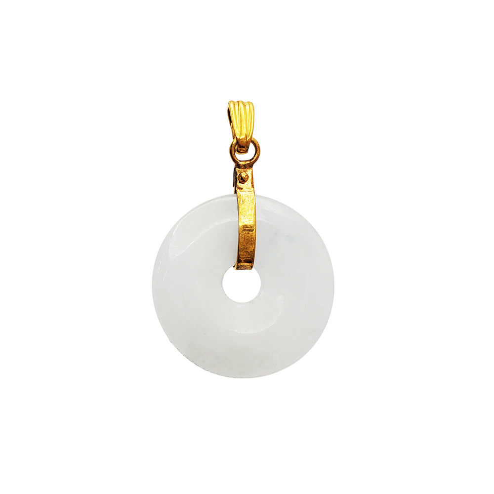 Jade Disc Pendant (14K)