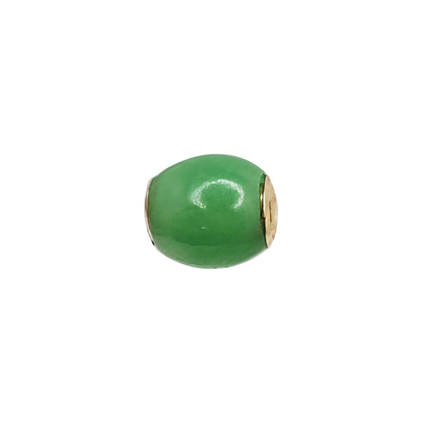 [5.2 mm] Jade Barrel Bead Charm Pendant (14K)